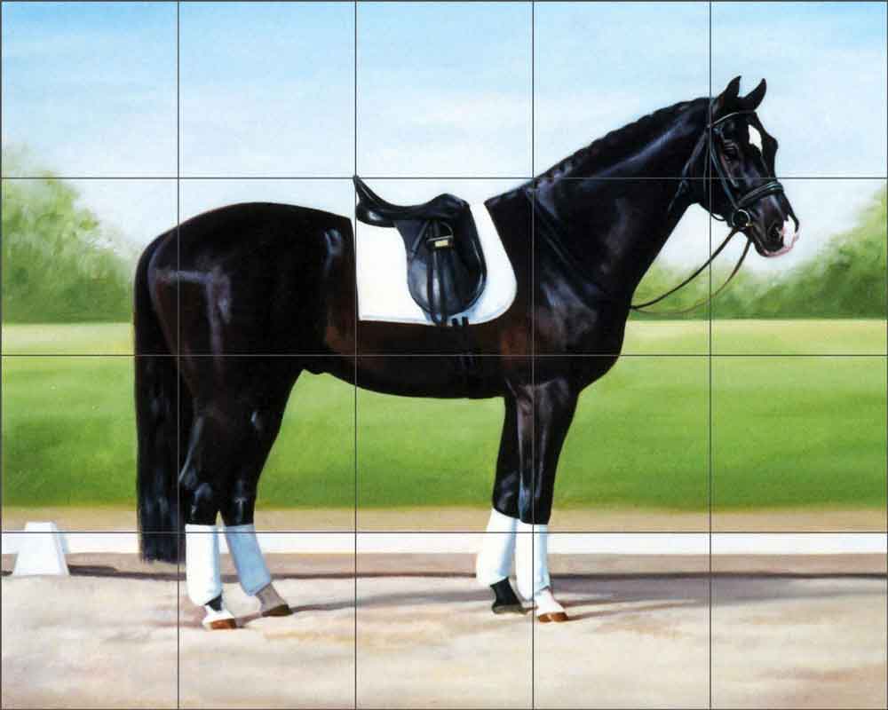 Dressage Portrait by Janet Crawford Ceramic Tile Mural - JCA006