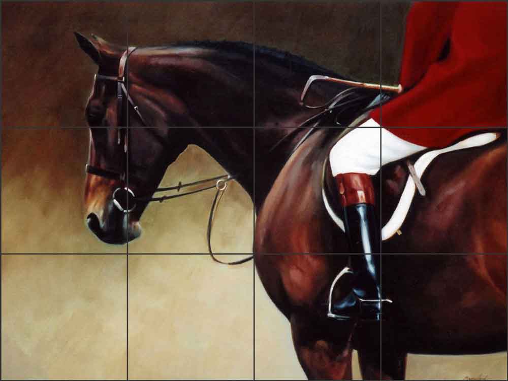 Faithful Field Hunter by Janet Crawford Ceramic Tile Mural - JCA007