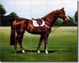 Jumper Portrait by Janet Crawford - Artwork On Tile Ceramic Mural 17" x 21.25" Kitchen Shower Backsp