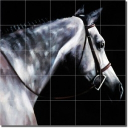 Out of the Dark by Janet Crawford - Artwork On Tile Ceramic Mural 17" x 17" Kitchen Shower Backsplas