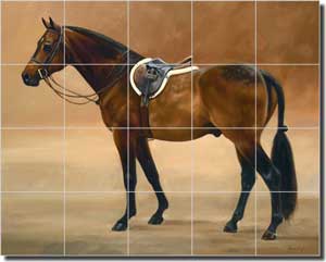 Crawford Horse Equine Glass Wall Floor Tile Mural 30" x 24" - JCA028