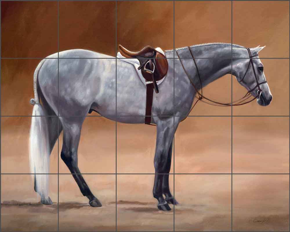 The Saddled Gray by Janet Crawford Ceramic Tile Mural - JCA029