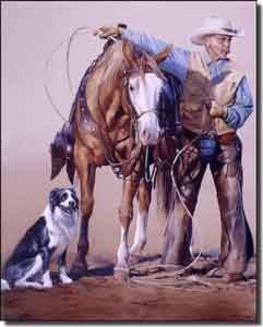 Fawcett Western Cowboy Ceramic Accent Tile 8" x 10" - JFA007AT