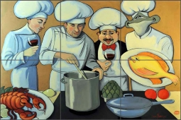 A Little Fishy by Jann Harrison Ceramic Tile Mural JHA003