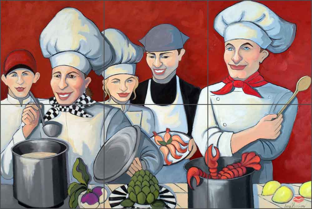 The Lobster Pot by Jann Harrison Ceramic Tile Mural - JHA020