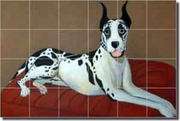 Harrison Great Dane Dog Ceramic Tile Mural 25.5" x 17" - JHA023