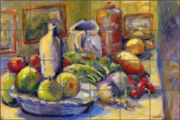 Fruit Still Life by Joanne Morris Margosian Ceramic Tile Mural - JM002