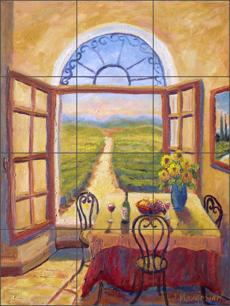Vineyard View by Joanne Morris Margosian Ceramic Tile Mural - JM005