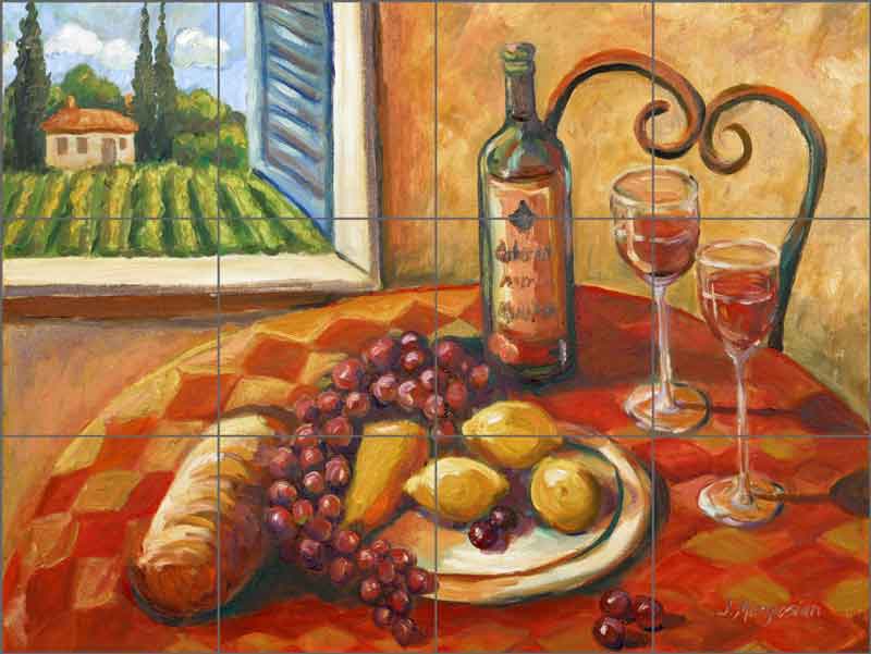 Tuscan Luncheon by Joanne Morris Margosian Ceramic Tile Mural - JM019