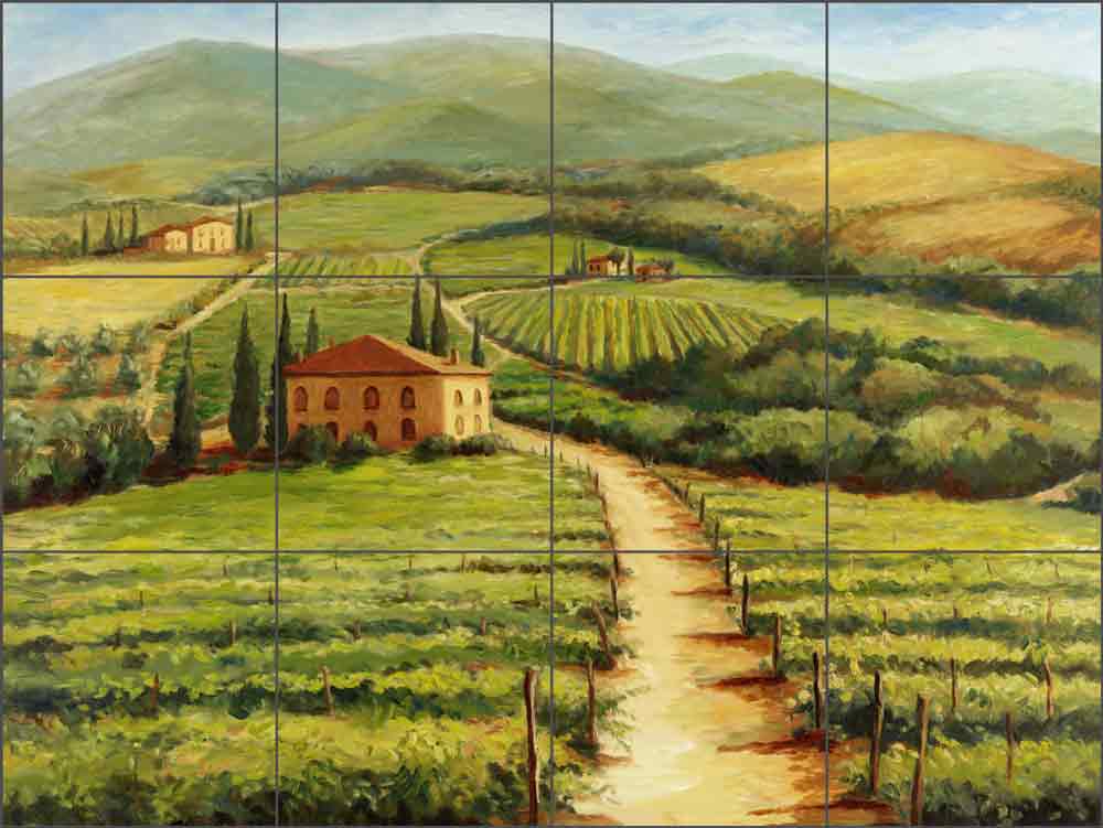 Wine Country by Joanne Morris Margosian Ceramic Tile Mural JM025