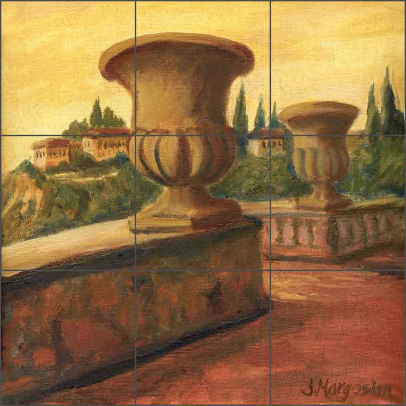 Italy Urns by Joanne Morris Margosian Ceramic Tile Mural - JM044