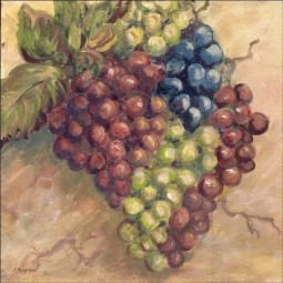 Grapes by Joanne Morris Margosian Ceramic Accent & Decor Tile JM052AT