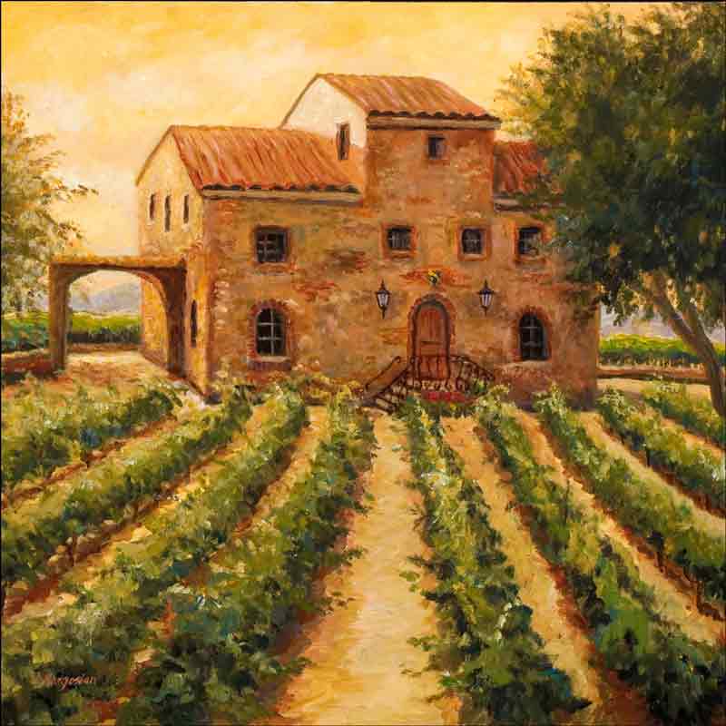 Cardella Winery by Joanne Morris Margosian Ceramic Accent & Decor Tile - JM054AT