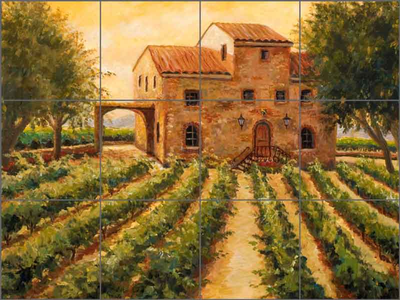 Cardella Winery by Joanne Morris Margosian Ceramic Tile Mural JM054