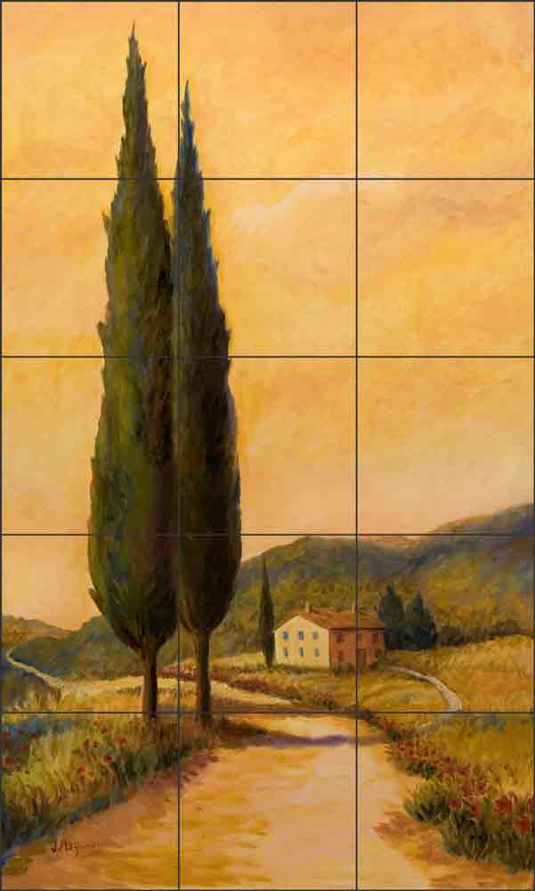 Cypress Villa I by Joanne Morris Margosian Ceramic Tile Mural JM058