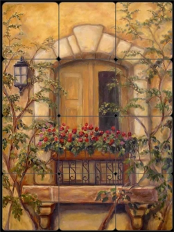 Chianti Stone Door by Joanne Morris Margosian Tumbled Marble Tile Mural - JM059