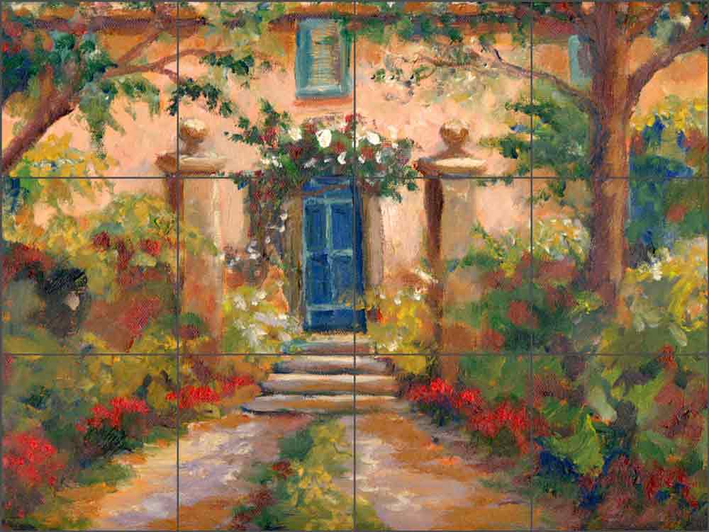 Bramasole Garden by Joanne Morris Margosian Ceramic Tile Mural - JM061