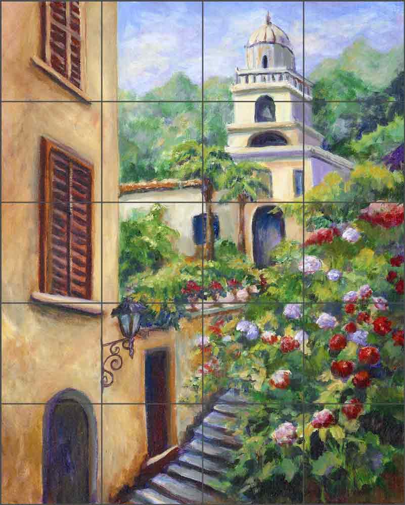 Chapel Steps II by Joanne Morris Margosian Ceramic Tile Mural JM063