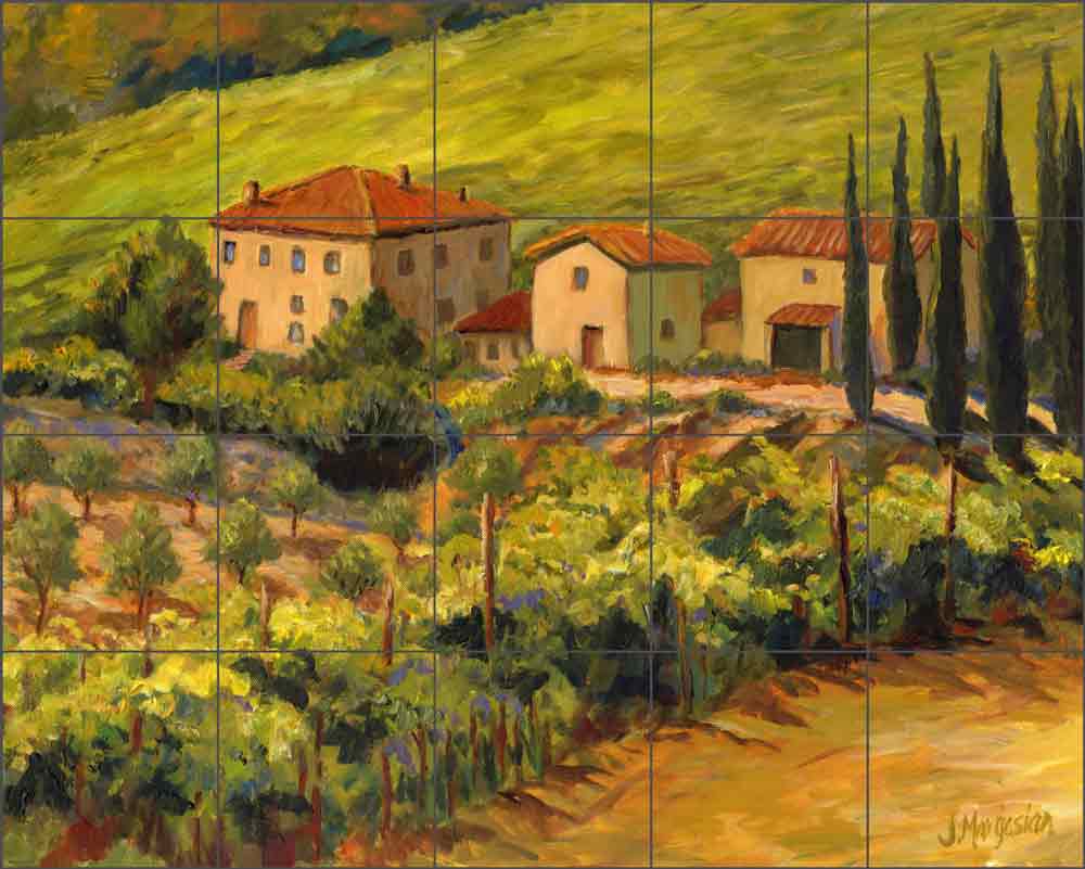 Tuscan Villa by Joanne Morris Margosian Ceramic Tile Mural JM071