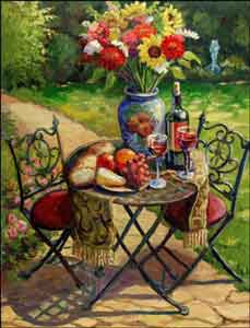 The Garden Table by Joanne Morris Margosian Accent & Decor Tile - JM074AT