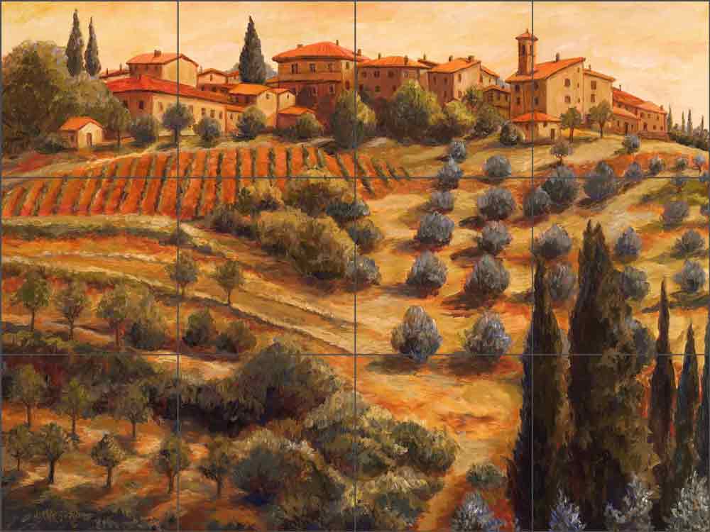 Chianti Sunset by Joanne Morris Margosian Ceramic Tile Mural - JM079