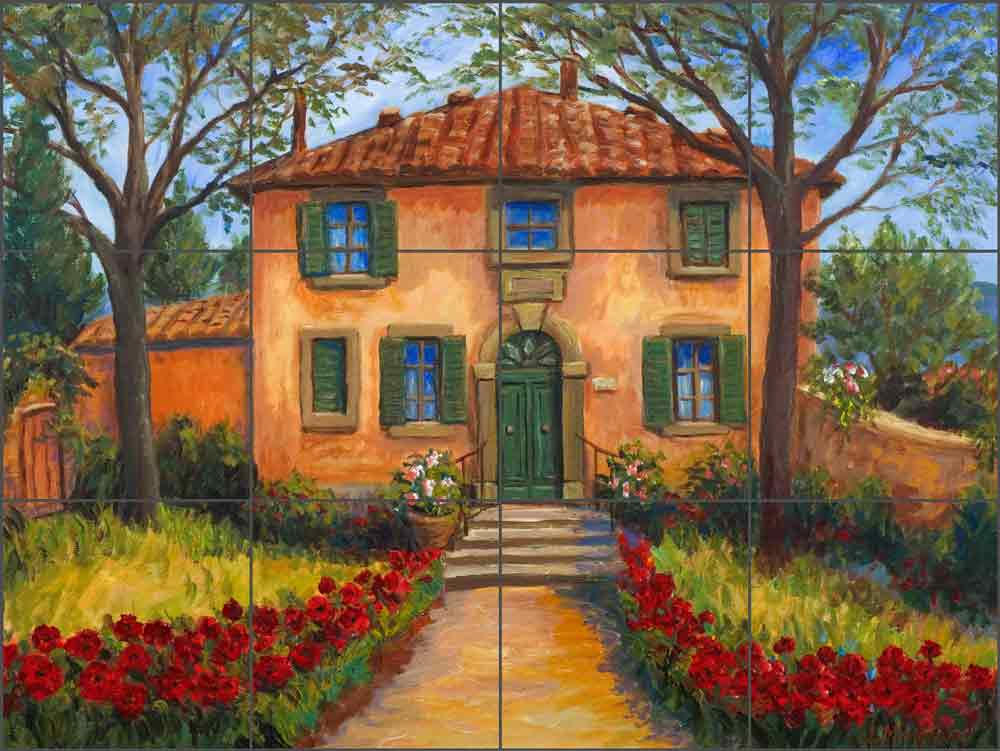 Bramasole Poppy Garden by Joanne Morris Margosian Ceramic Tile Mural - JM081