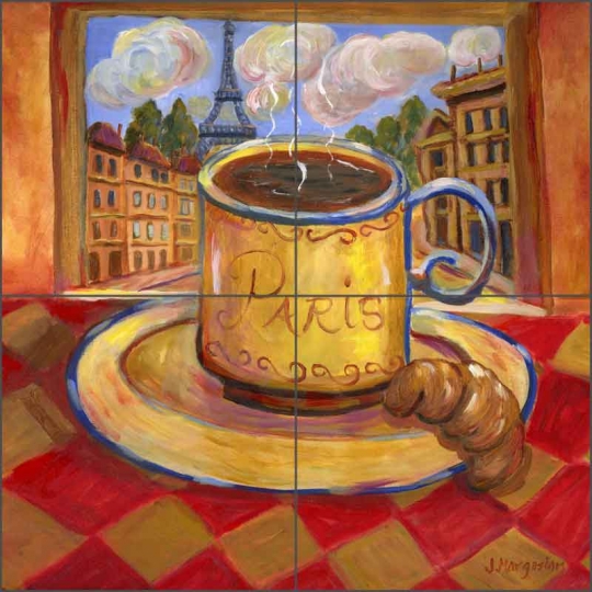 Paris Cafe by Joanne Morris Margosian Ceramic Tile Mural - JM082