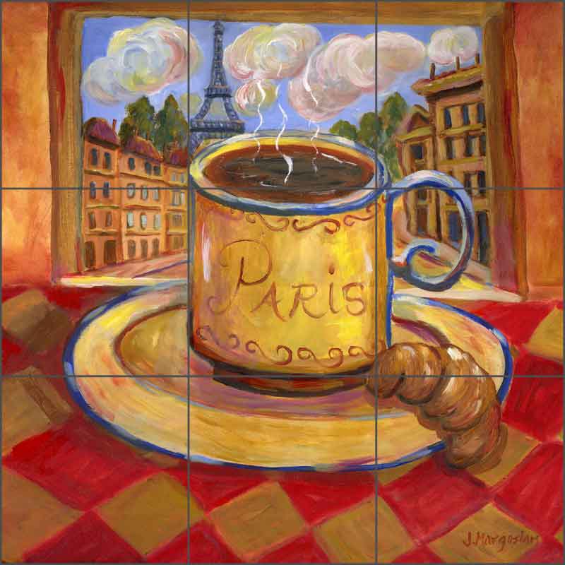 Paris Cafe by Joanne Morris Margosian Ceramic Tile Mural - JM082