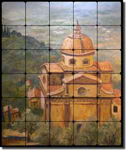 Morris Cortono Tuscan Tumbled Marble Tile Mural 20" x 24" - JM091