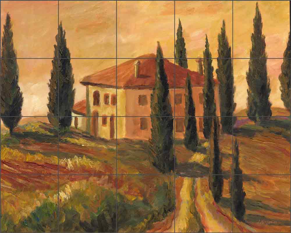 Cypress Villa by Joanne Morris Margosian Ceramic Tile Mural JM096