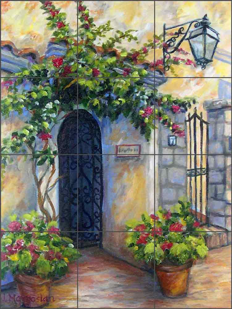 Capri Iron Gate by Joanne Morris Margosian Ceramic Tile Mural JM101