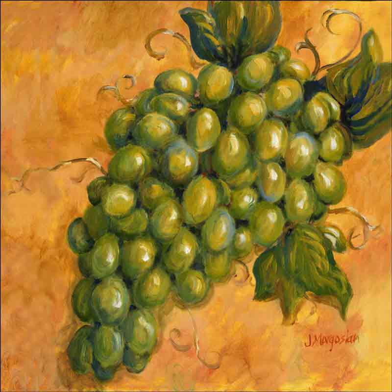 Grapes - Chardonnay by Joanne Morris Margosian Ceramic Accent & Decor Tile JM104AT
