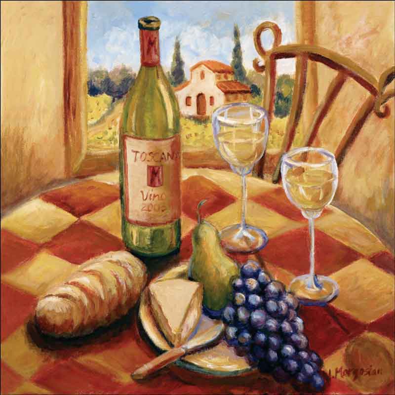Tuscan Luncheon I by Joanne Morris Margosian Ceramic Accent & Decor Tile - JM105AT