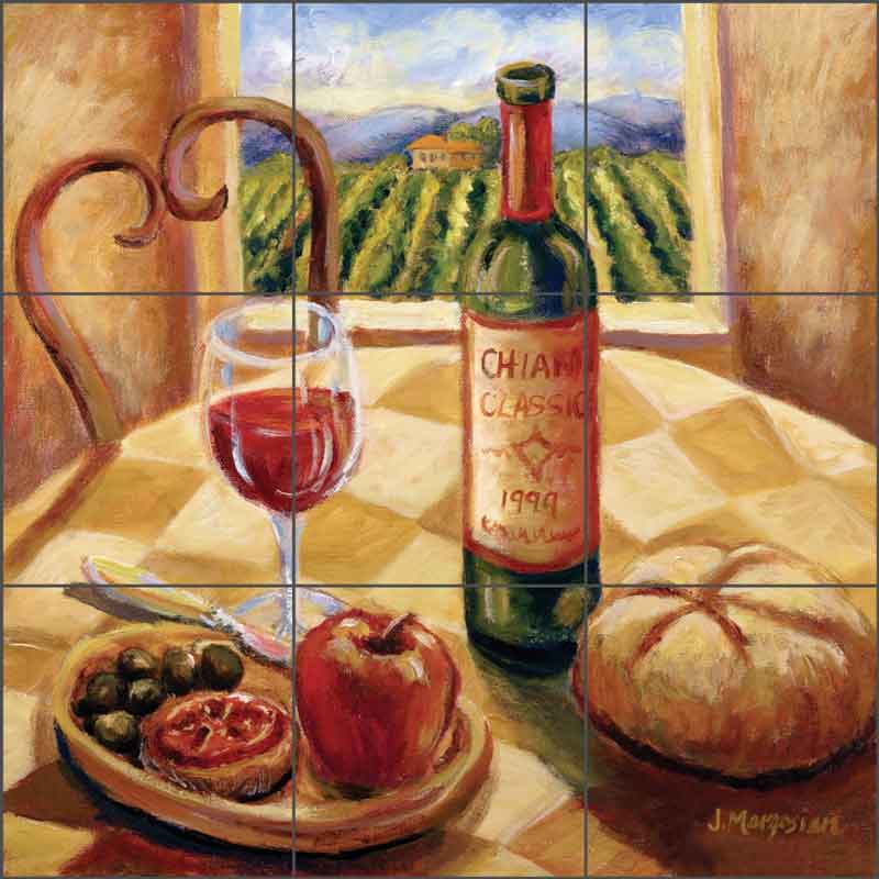 Tuscan Luncheon II by Joanne Morris Margosian Ceramic Tile Mural - JM106