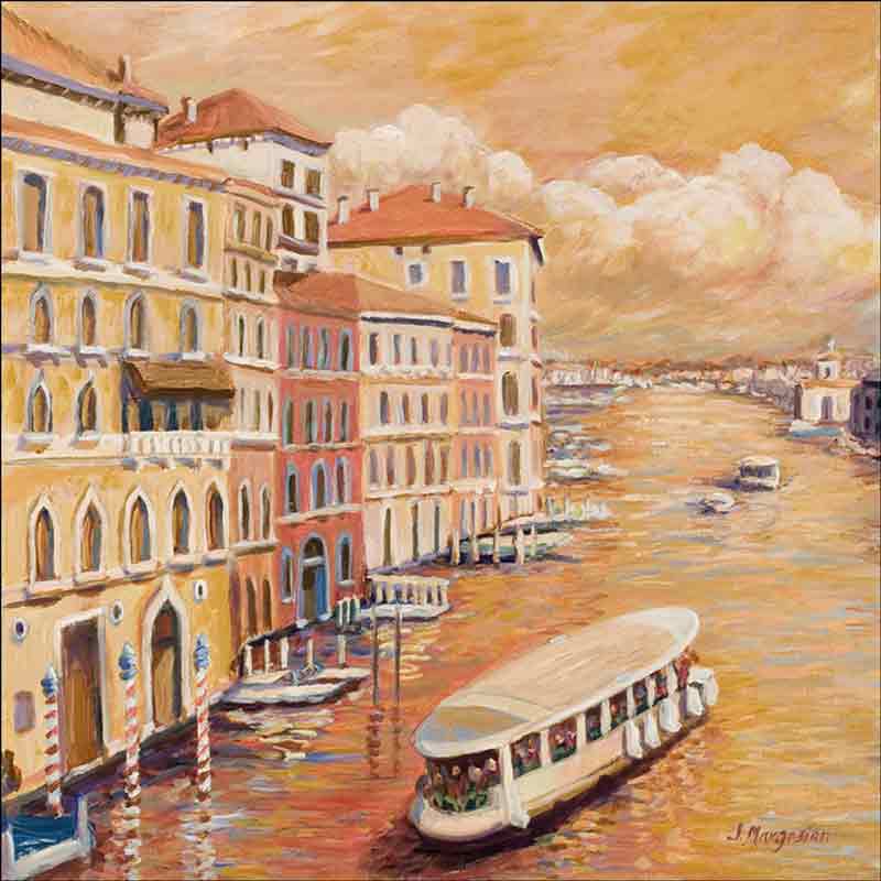 Venice Ferry by Joanne Morris Margosian Ceramic Accent & Decor Tile JM108AT