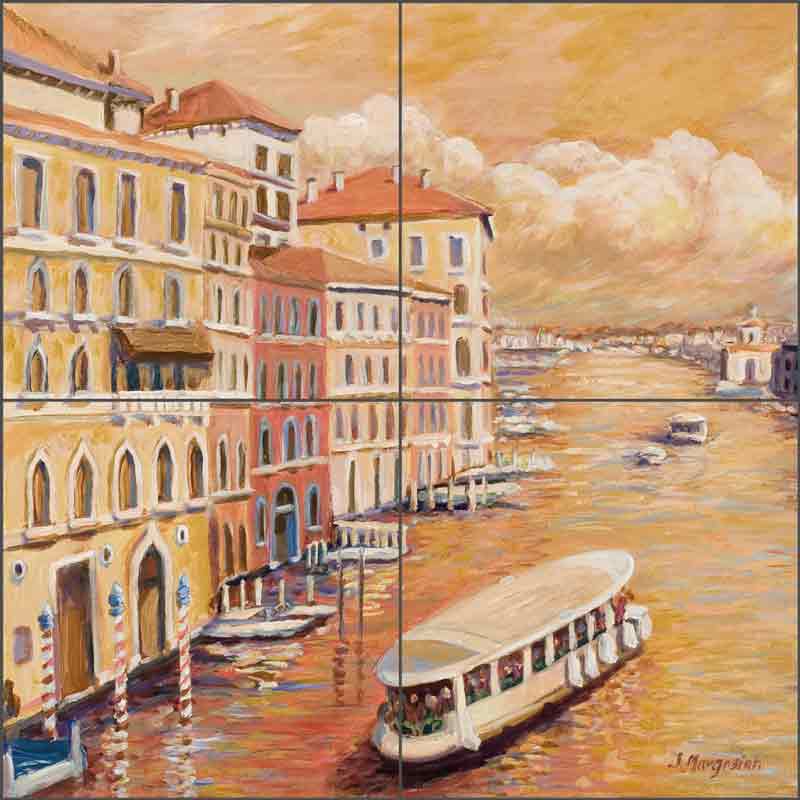 Venice Ferry by Joanne Morris Margosian Ceramic Tile Mural JM108