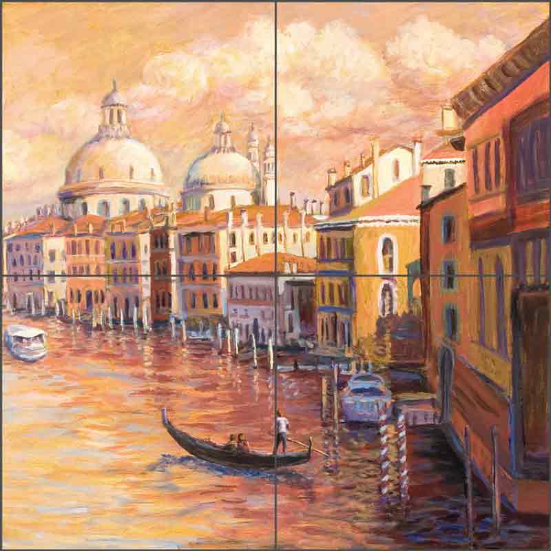 Venice Gondola by Joanne Morris Margosian Ceramic Tile Mural JM109