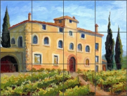 Villa Piazzano by Joanne Morris Margosian Travertine Stone Tile Mural - JM111