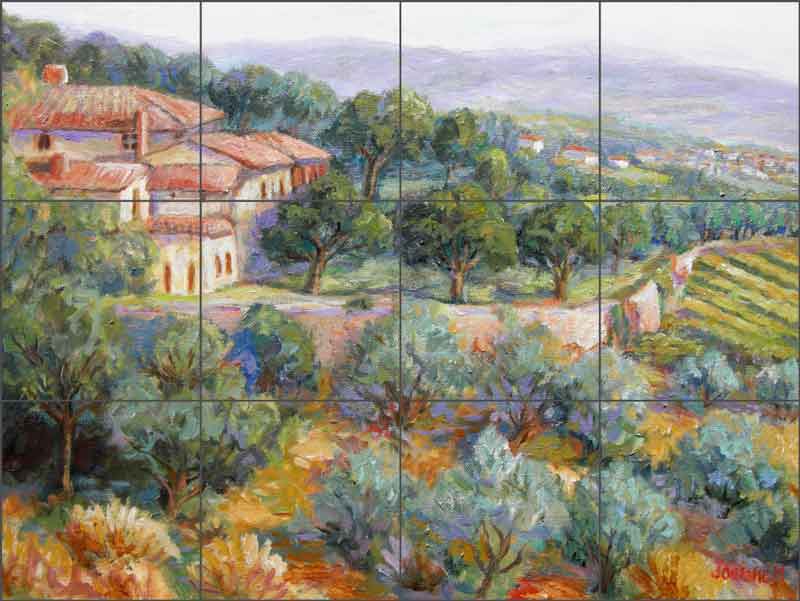 Memories of Villa Le Lodoline by Joanne Morris Margosian Ceramic Tile Mural - JM117