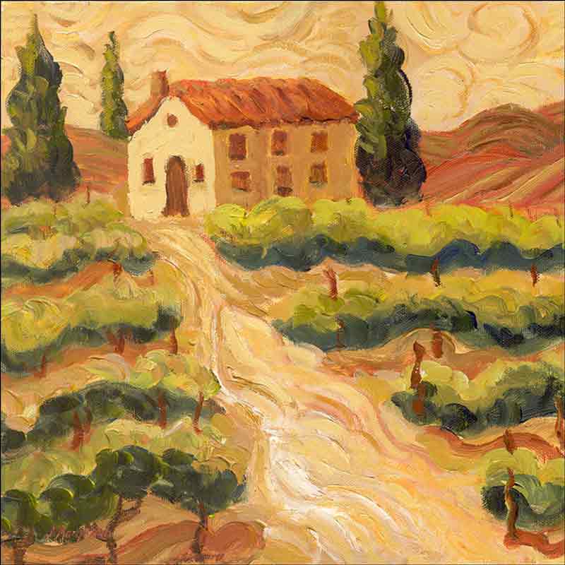 van Gogh Vineyard by Joanne Morris Margosian Ceramic Accent & Decor Tile JM127AT