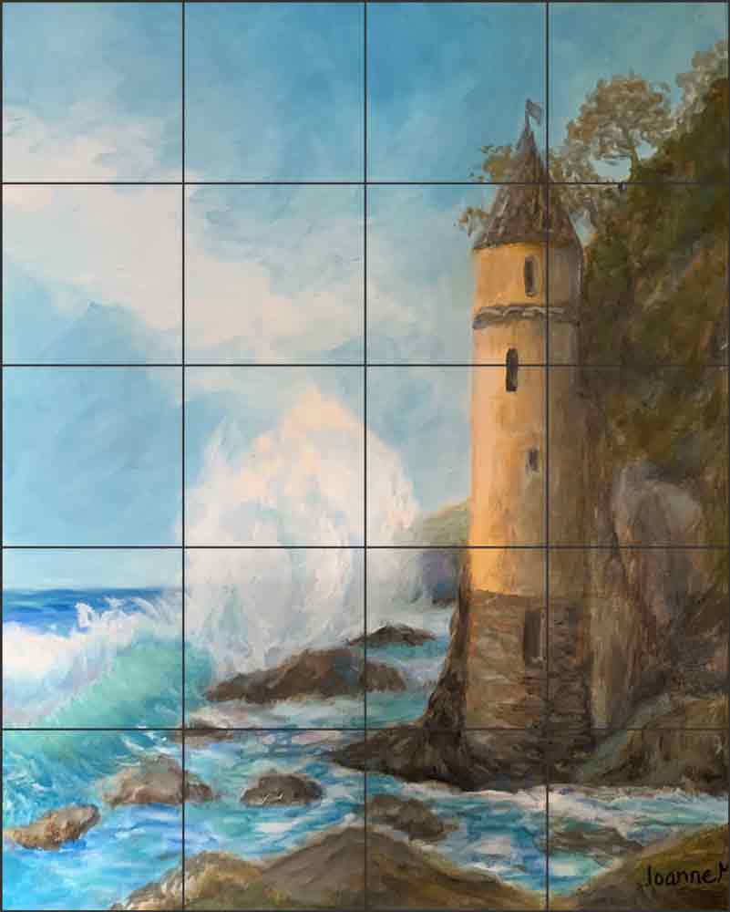 Pirate Tower - Laguna Beach by Joanne Morris Ceramic Tile Mural JM133