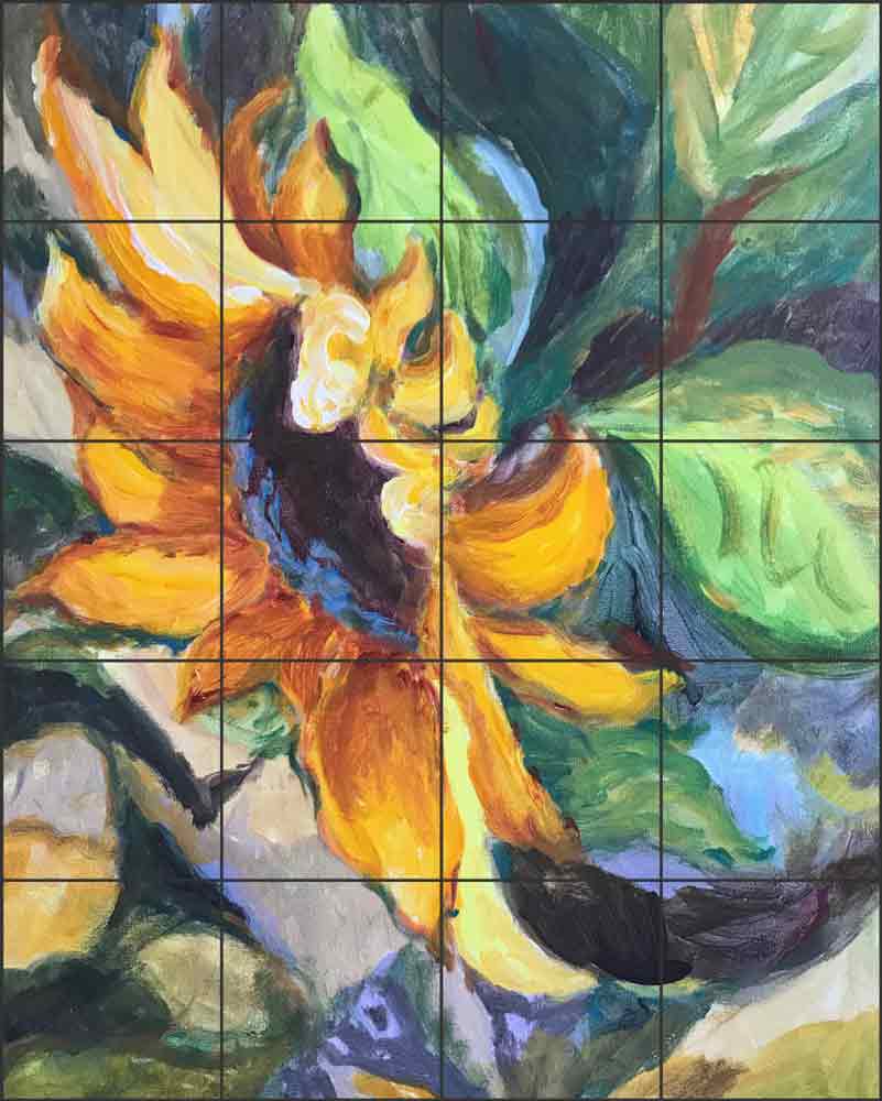 Sunflower by Joanne Morris Ceramic Tile Mural JM134