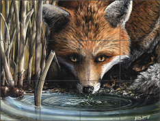 Watering Hole by Justin Sparks Ceramic Tile Mural - JSA005