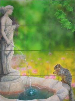 Poolside by Justin Sparks Ceramic Tile Mural JSA023