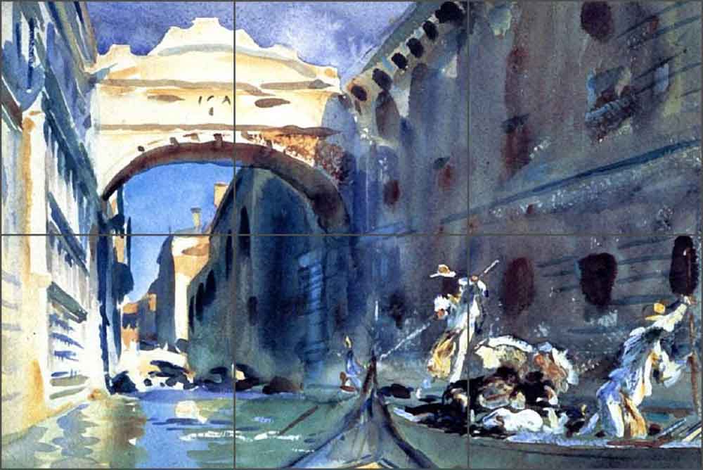 Bridge of Sighs by John Singer Sargent Ceramic Tile Mural - JSS001