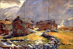 Simplon Pass: Chalets by John Singer Sargent Ceramic Tile Mural - JSS003