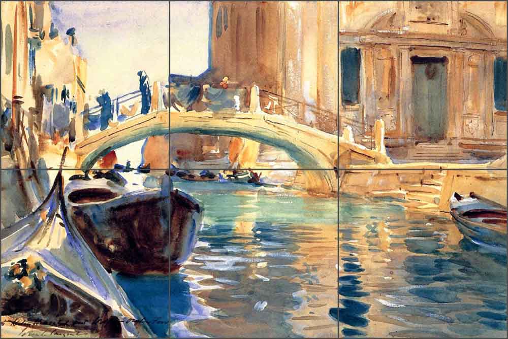 Ponte San Giuseppe di Castello Venice by John Singer Sargent Ceramic Tile Mural - JSS005