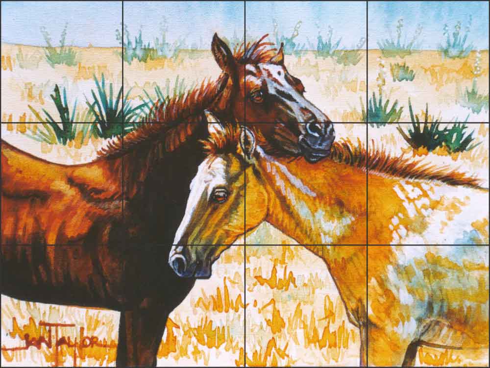 Pasture Buddies by Jan Taylor Ceramic Tile Mural - JTA004