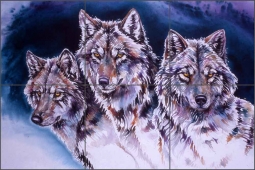 Los Lobos by Jan Taylor Ceramic Tile Mural - JTA039