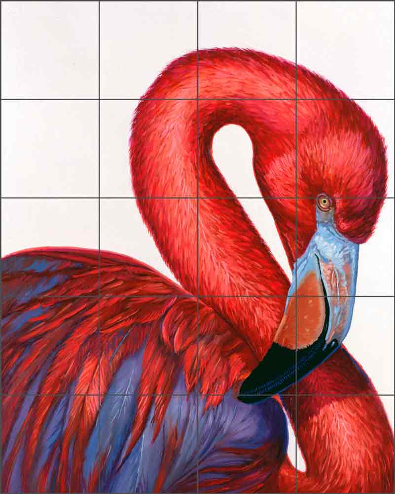 Flamingo by Jack White Ceramic Tile Mural JWA005